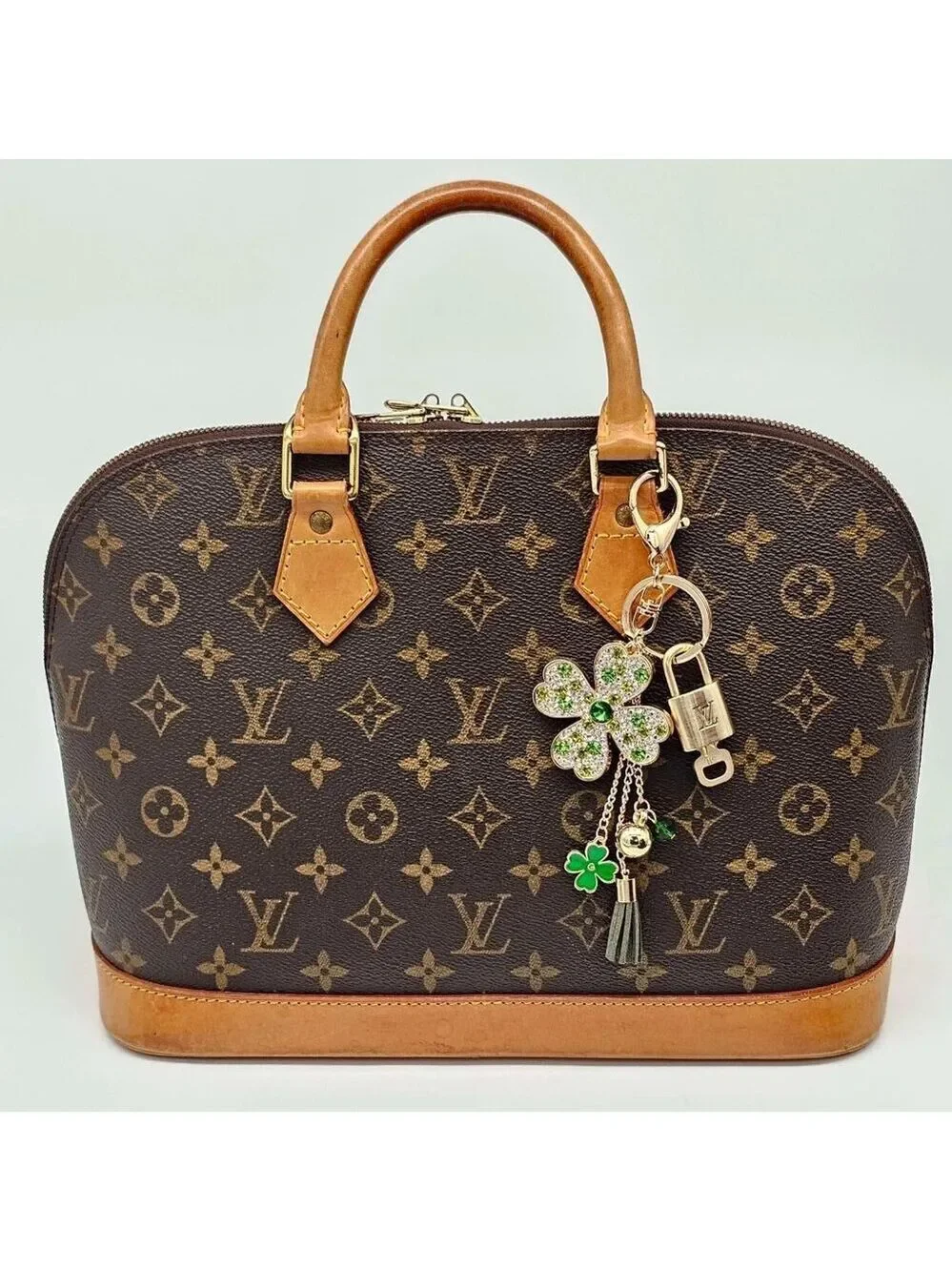 Authentic Louis Vuitton Lock & Key with unbranded Flower Bagcharm 021126